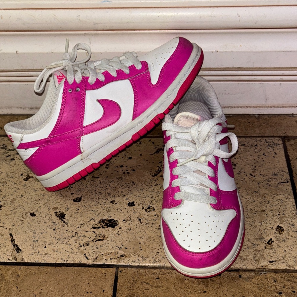 Pink and White Nike Dunks